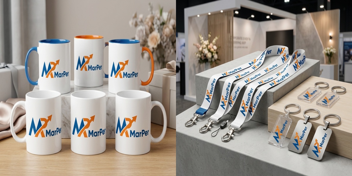 Obsequios MarPer Branding: Tazas Sublimadas 11oz, Lanyards y Llaveros de Acrílico